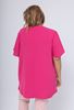 Picture of CURVY GIRL KEYHOLE NECKLINE BLOUSE IN LINEN LIKE FABRIC